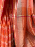 REHWA Maheshwari Handwoven Neem Reshmi V Border Saree