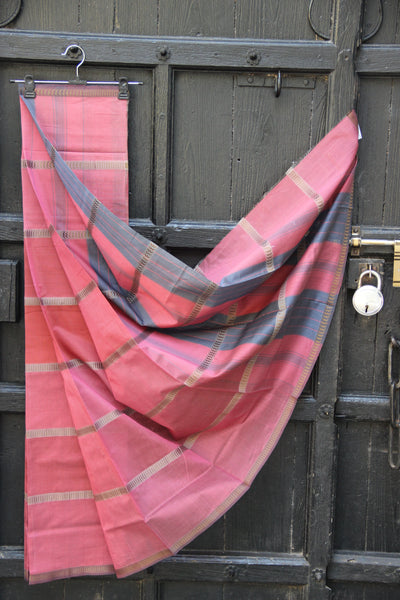 REHWA Maheshwari Handwoven Neem Reshmi GSV Border Saree