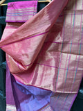 REHWA Maheshwari Handwoven Pure Silk Jugnu Gold Zari Border Saree