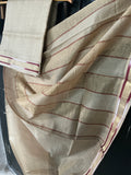 REHWA Maheshwari Handwoven Zari Tissue JUGANU Border Saree