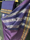 REHWA Maheshwari Handwoven Pure Cotton Gold Zari HANSA Border Saree