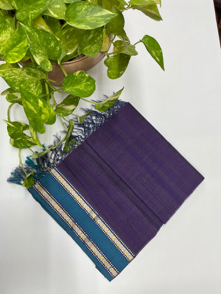 REHWA Maheshwari Handwoven Neem Reshmi Shirin Border Dupatta