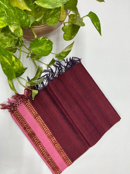 REHWA Maheshwari Handwoven Neem Reshmi Shirin Border Dupatta