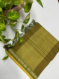 REHWA Maheshwari Handwoven Neem Reshmi Narmada Border Dupatta