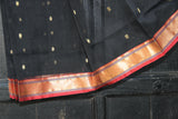 REHWA Maheshwari Handwoven Neem Reshmi Gold Zari CHAMELI PHOOL Border Saree