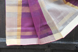 REHWA Maheshwari Handwoven Neem Reshmi POT Border Saree