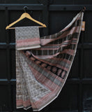 REHWA Bagh Print Maheshwari Handwoven Neem Reshmi Rulful Border Saree