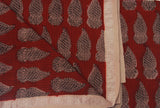 REHWA Bagh Print Maheshwari Handwoven Fabric With GSV Borders