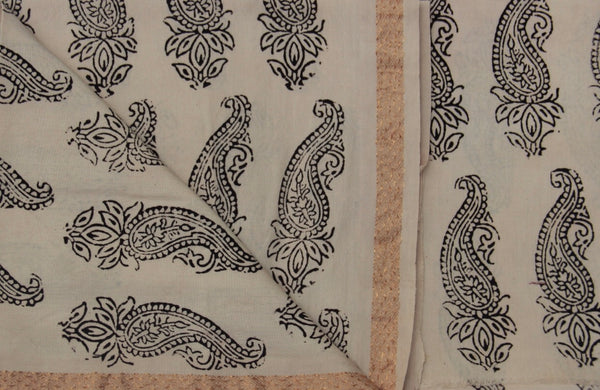 REHWA Bagh Print Maheshwari Handwoven Fabric With Dum Borders