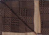 REHWA Bagh Print Maheshwari Handwoven Fabric With Mala Borders