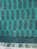 REHWA Bagh Print Maheshwari Handwoven Jugnu Borders Dupatta