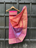 REHWA Maheshwari Handwoven Pure Silk Jugnu Gold Zari Border Saree