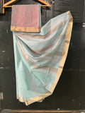 REHWA Maheshwari Handwoven Pure Cotton Gold Zari AMRIT Border Saree