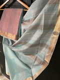 REHWA Maheshwari Handwoven Pure Cotton Gold Zari AMRIT Border Saree