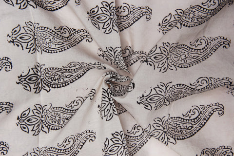 REHWA Bagh Print Maheshwari Handwoven Fabric With Dum Borders