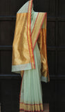Mint Green Silk by Cotton sari
